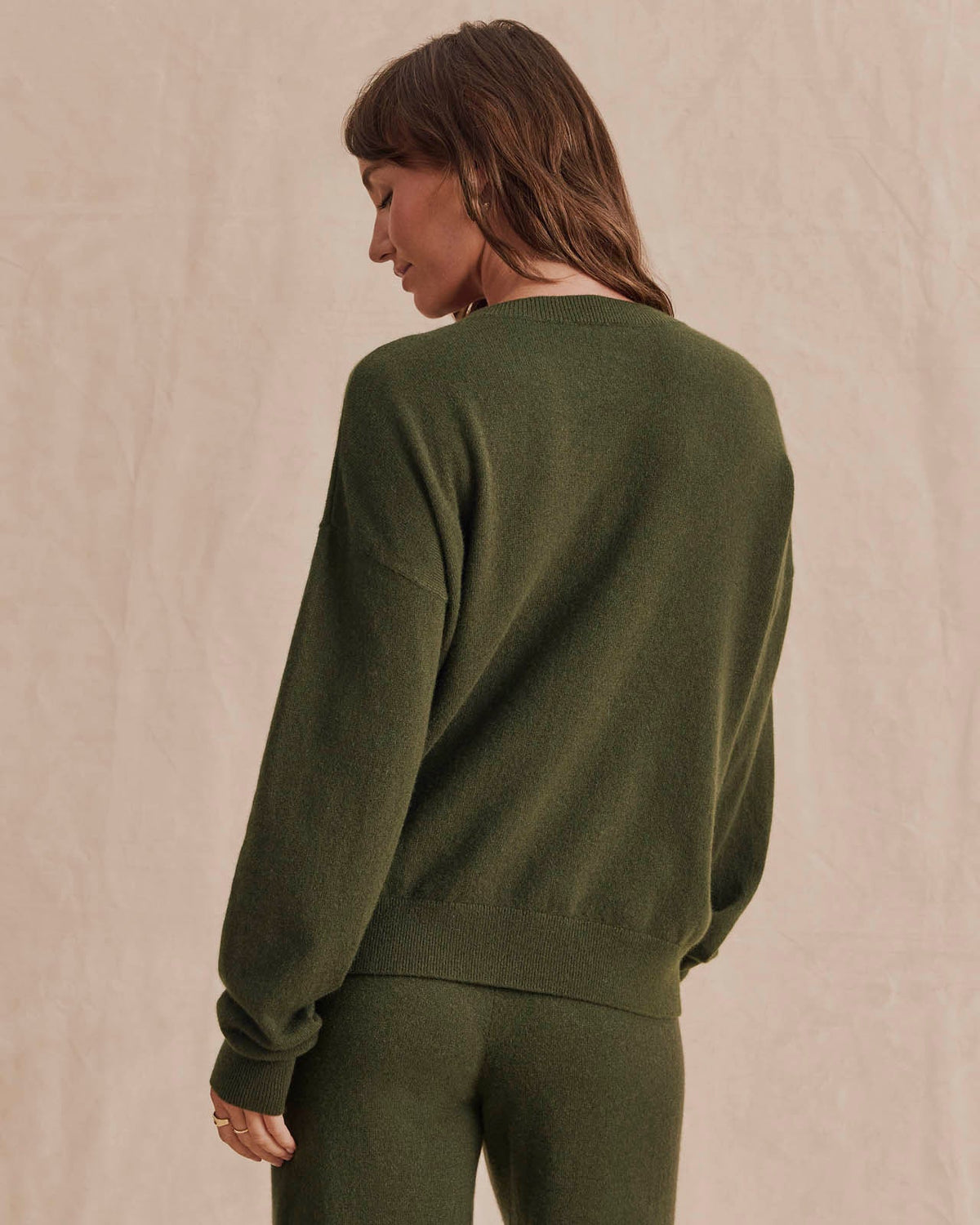 Splendid Tori Cashmere Crewneck Sweater in Pine