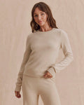 Splendid Tori Cashmere Crewneck Sweater in Wheat Heather
