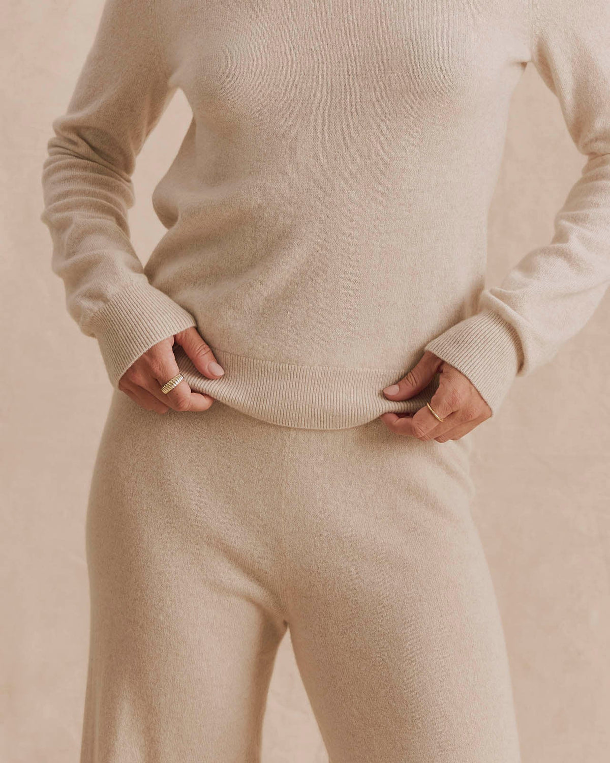 Splendid Tori Cashmere Crewneck Sweater in Wheat Heather