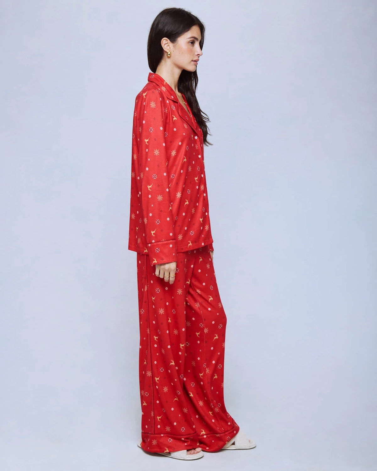Splendid Flora Pillow Soft PJ Set in Red Reindeer