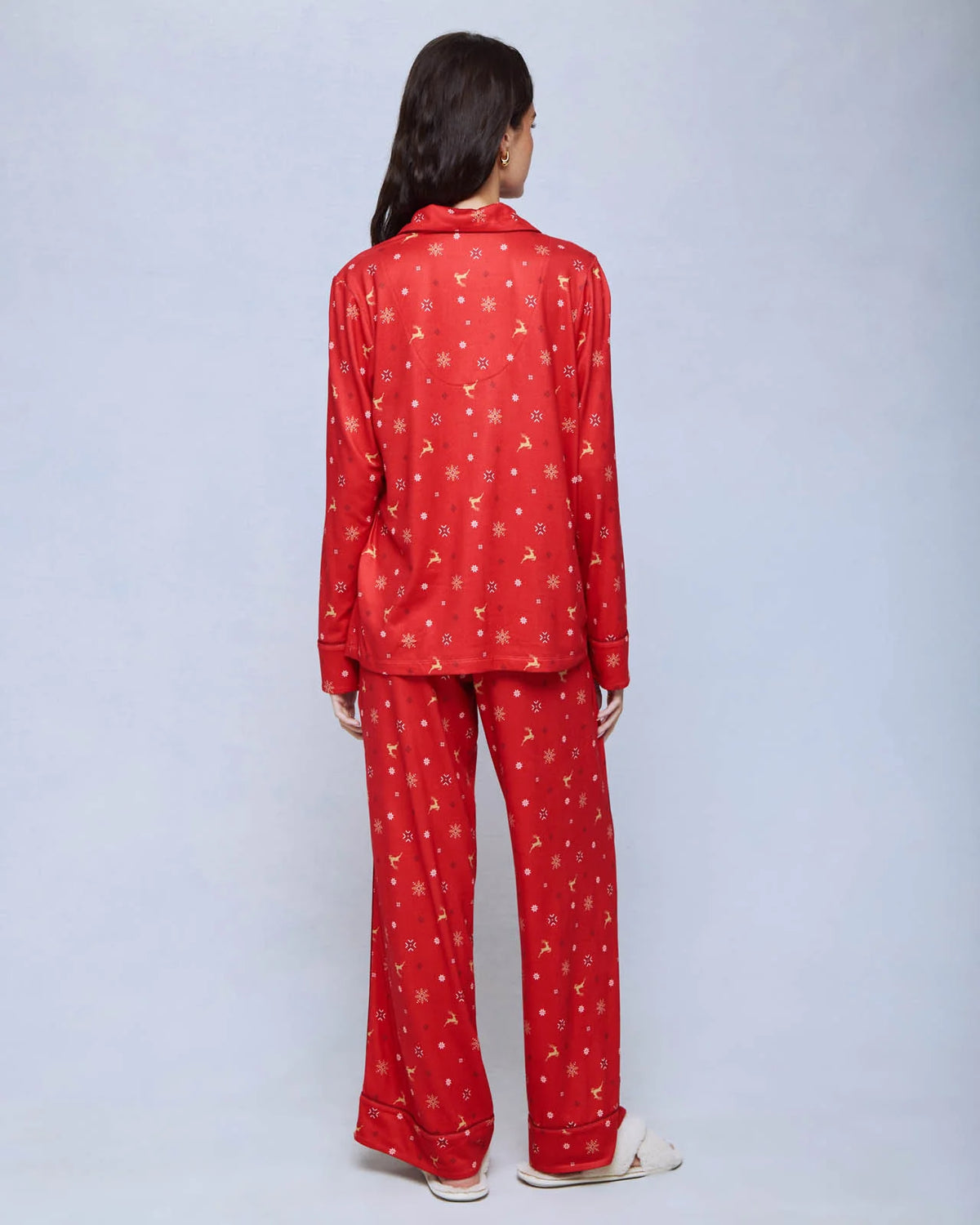 Splendid Flora Pillow Soft PJ Set in Red Reindeer