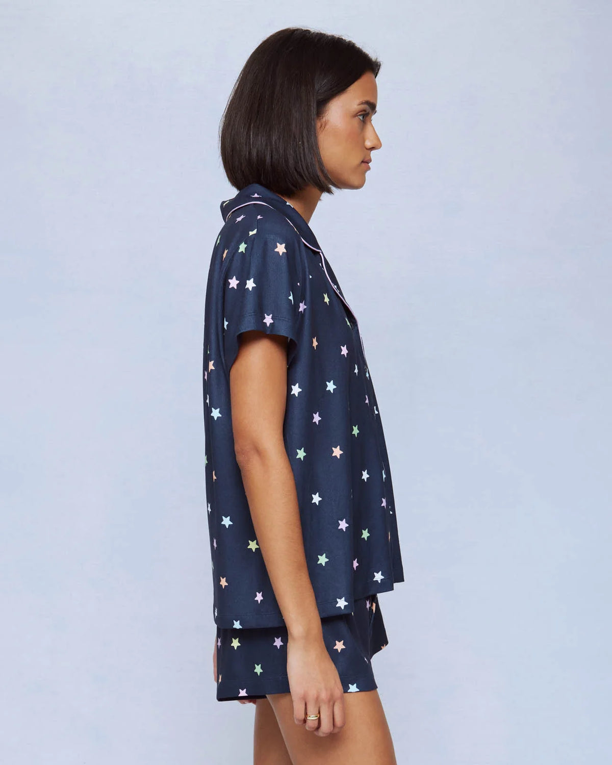 Splendid Flora Pillow Soft Short PJ Set in Stargaze Toss
