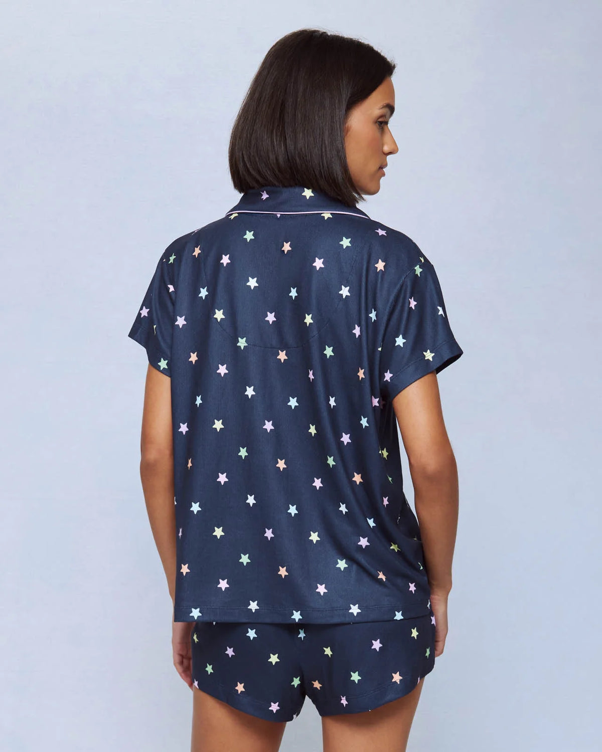 Splendid Flora Pillow Soft Short PJ Set in Stargaze Toss