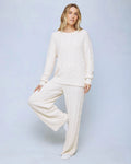 Splendid Cozy Fuzzy Cable Wide Leg Set in Ivory