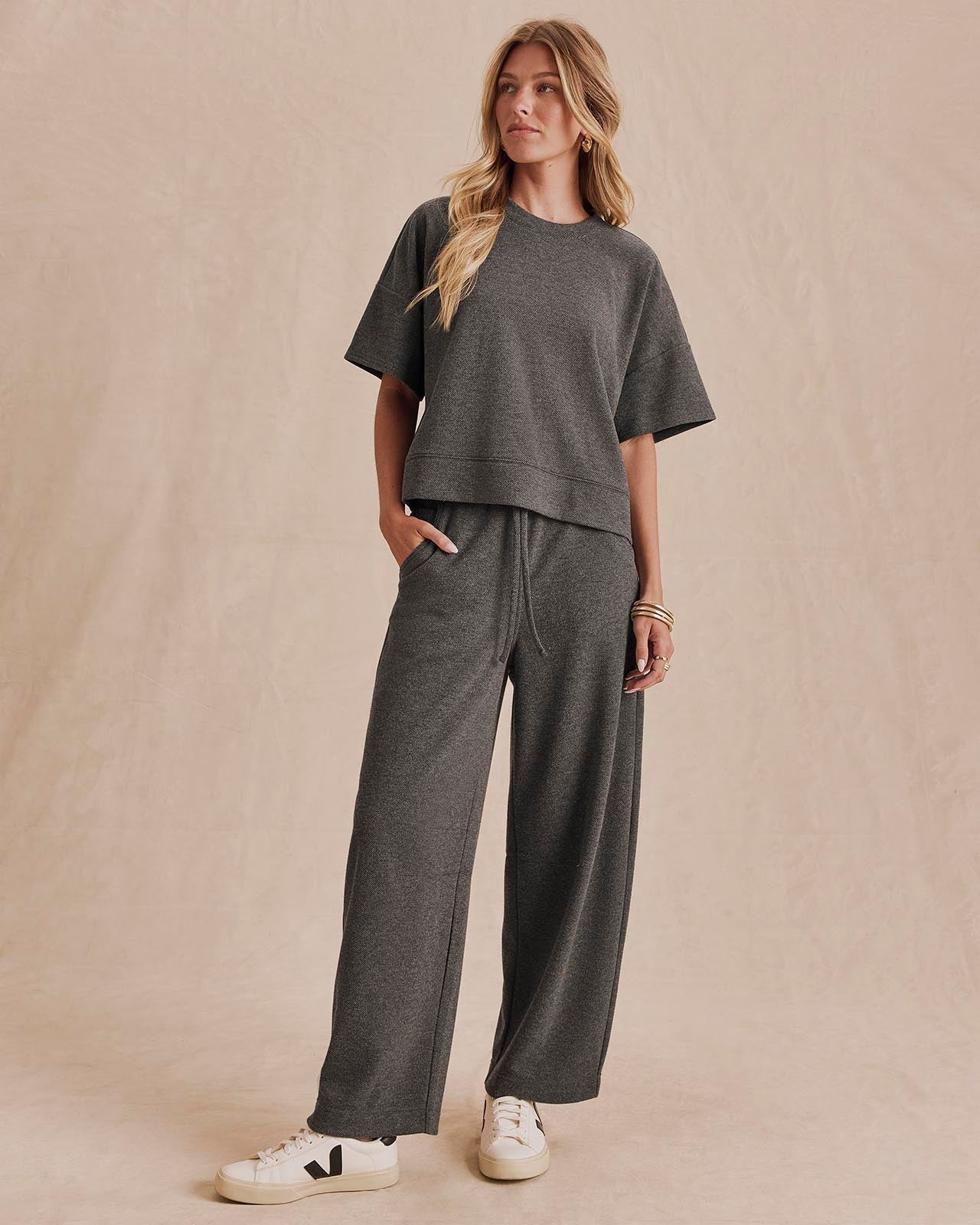 Splendid Marlow Tailored Knit Pant in Charcoal