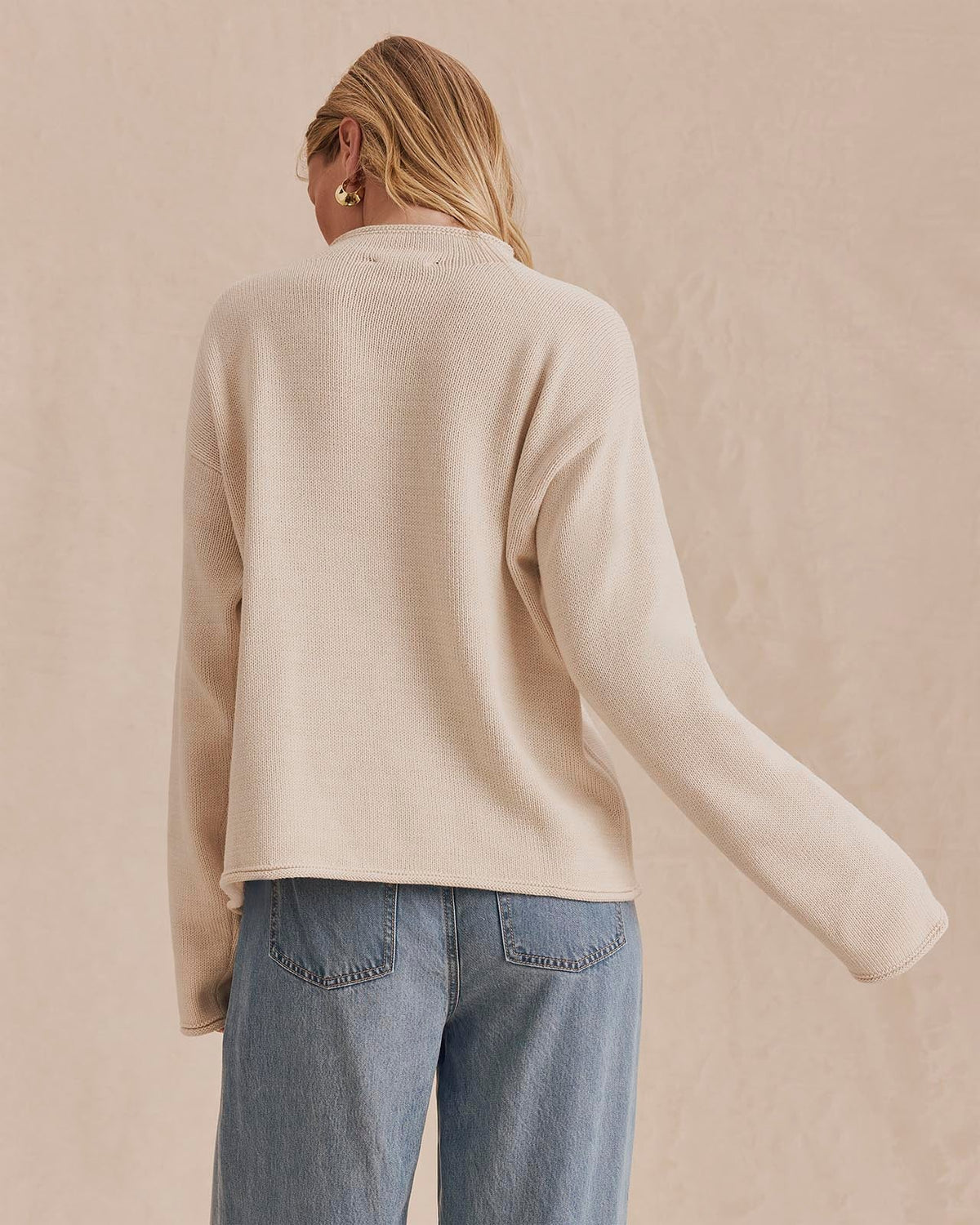 Splendid Elsie Roll Neck Sweater in Wheat Heather