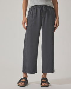 Splendid Angie Lyocell Linen Crop Wide Leg in Lead