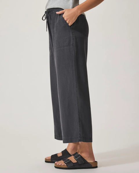 Splendid Angie Lyocell Linen Crop Wide Leg in Lead