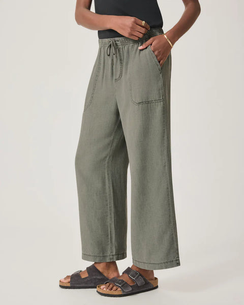 Splendid Angie Lyocell Linen Crop Wide Leg in Soft VOB