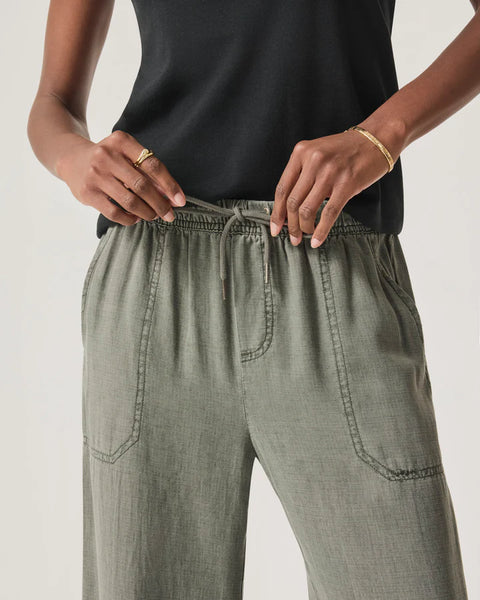 Splendid Angie Lyocell Linen Crop Wide Leg in Soft VOB