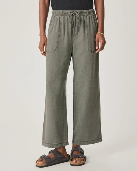 Splendid Angie Lyocell Linen Crop Wide Leg in Soft VOB