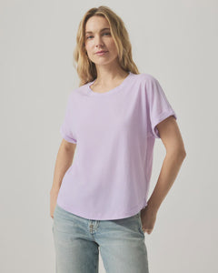 Splendid Skye Crew Neck Short Sleeve Tee in Lilac