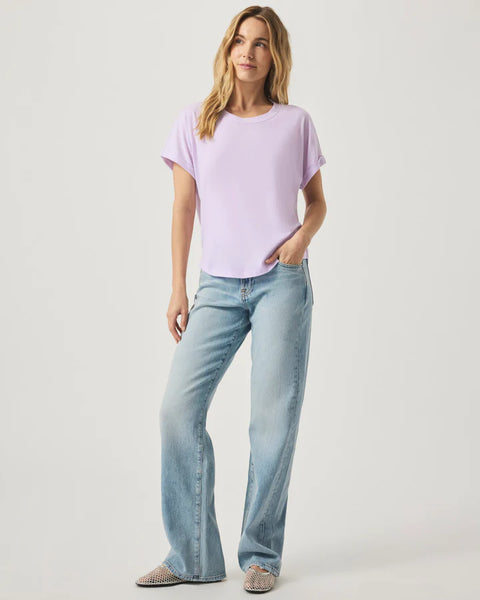 Splendid Skye Crew Neck Short Sleeve Tee in Lilac