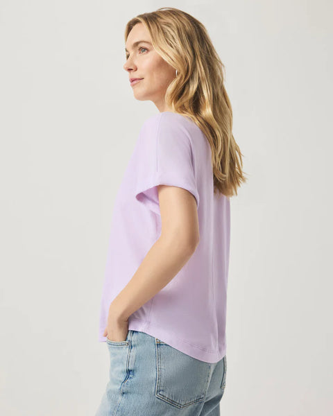 Splendid Skye Crew Neck Short Sleeve Tee in Lilac