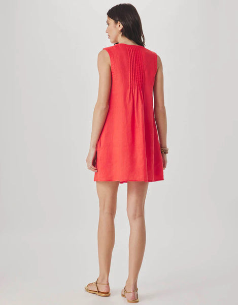 Splendid Stella Linen Sleeveless Mini Dress in Scarlet
