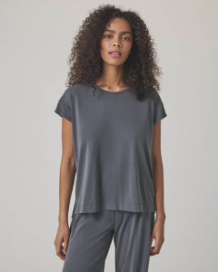 Splendid Giada Sandwash Short Sleeve Tee in Ink