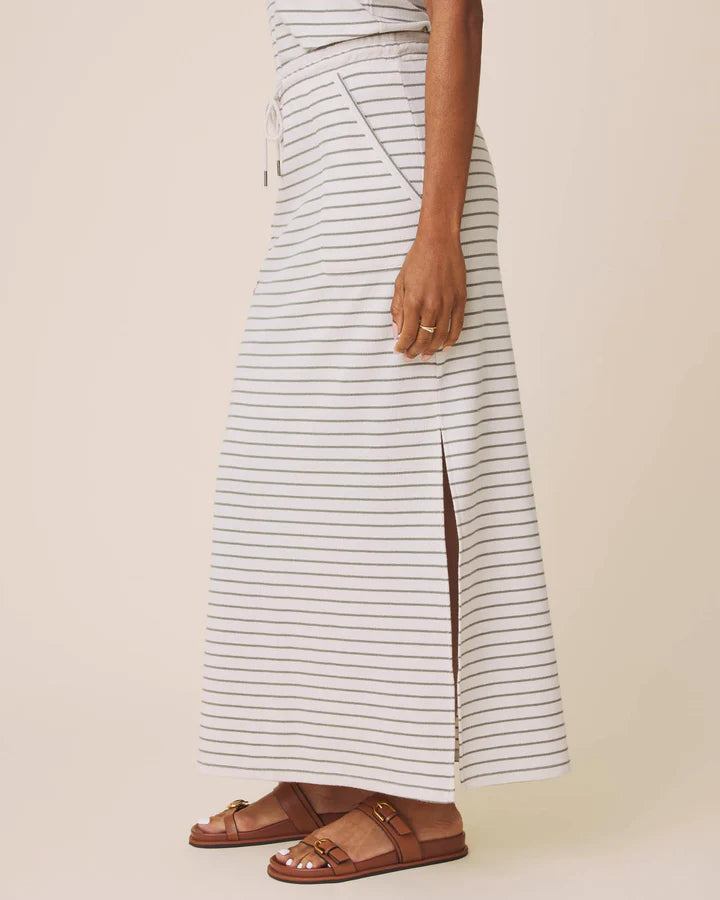 Splendid Kennedy Stripe Skirt in Oak/Eucalyptus