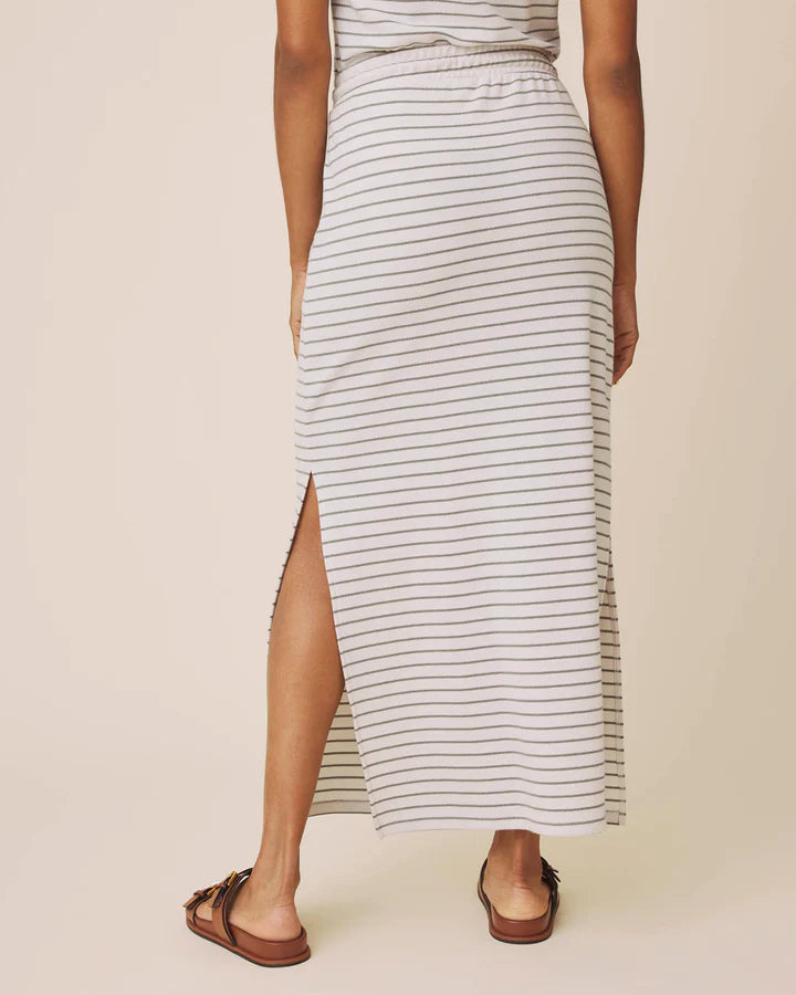 Splendid Kennedy Stripe Skirt in Oak/Eucalyptus