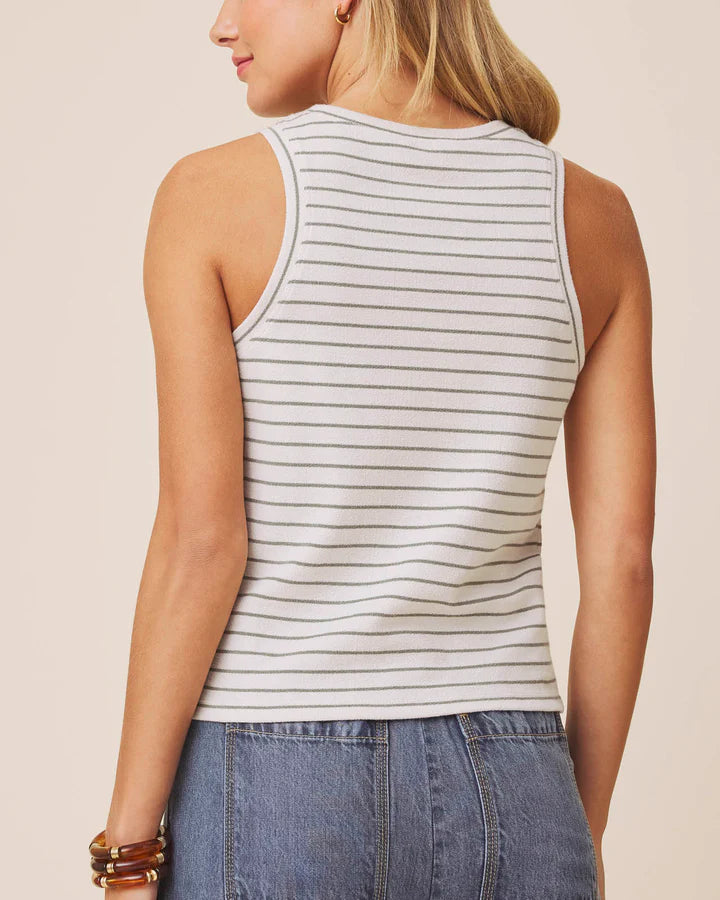 Splendid Kennedy Stripe Tank in Oak/Eucalyptus