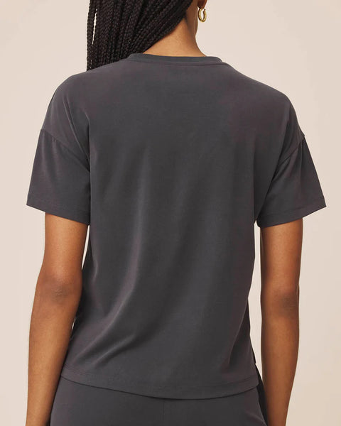 Splendid Sawyer Sandwash Short Sleeve Top in Lead