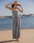Splendid Gigi Gingham Tube Top Jumpsuit in Navy/White