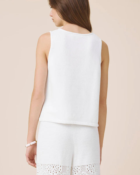 Splendid Beckham Crotchet Sweater Tank in white