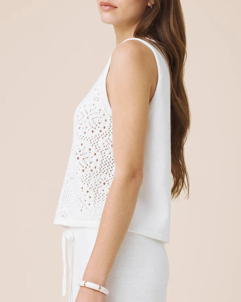 Splendid Beckham Crotchet Sweater Tank in white