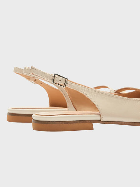 Sister Soeur Brielle Mary Jane Slingback Flat in Taupe Leather