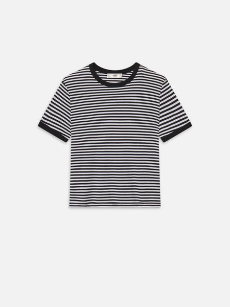 FRAME The Ringer Baby Tee in Black Multi