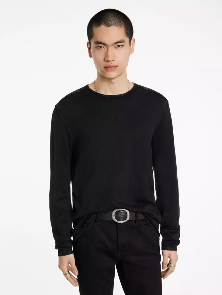 John Varvatos Walter Crew Neck Sweater - Black