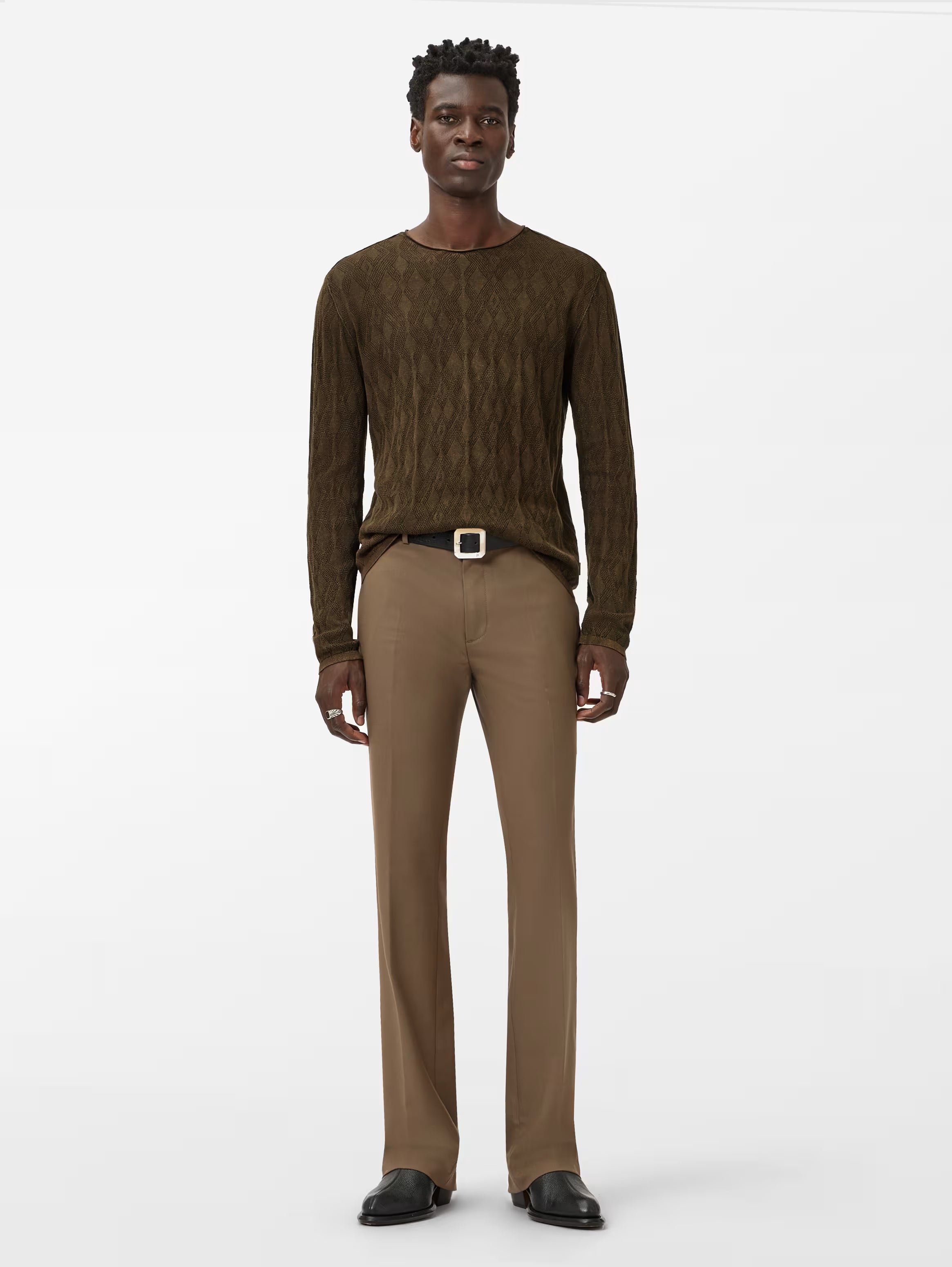 John Varvatos Brycen Crew - Teakwood