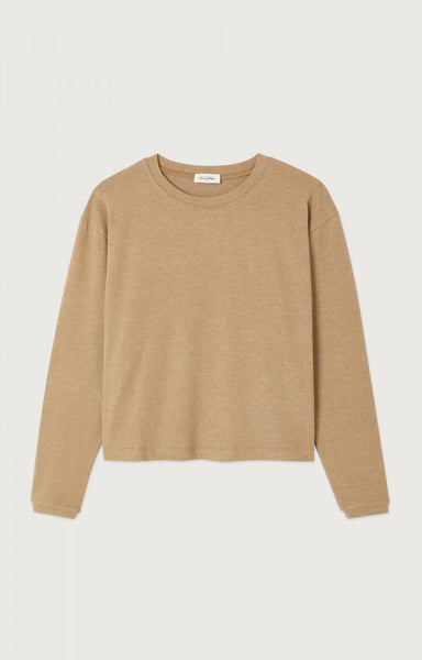 American Vintage YPAWOOD Long Sleeve T-Shirt in Melange Macchiato