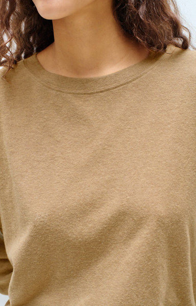 American Vintage YPAWOOD Long Sleeve T-Shirt in Melange Macchiato