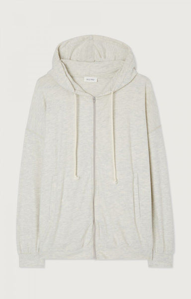 American Vintage YPAWOOD Zip-Up Hoodie in Heather Grey