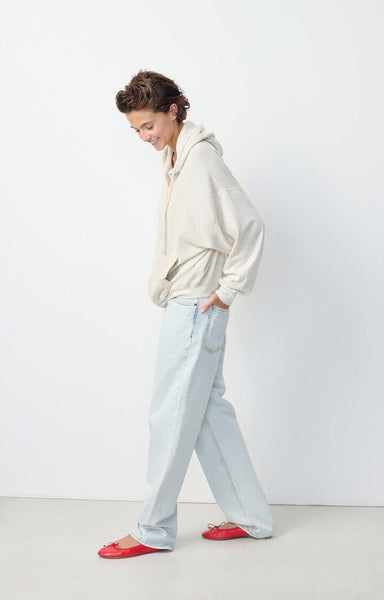 American Vintage YPAWOOD Zip-Up Hoodie in Heather Grey
