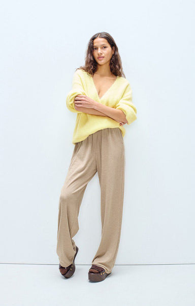 Amertican Vintage YPAWOOD Wide Joggers in Melange Macchiato