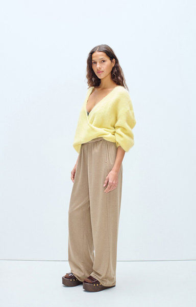 Amertican Vintage YPAWOOD Wide Joggers in Melange Macchiato