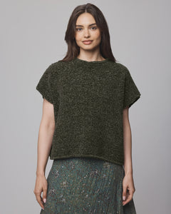 Splendid Andrea Mock Neck Chenille Sweater in Green Spruce
