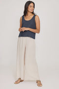 Pistache Wide Leg Linen Pant in Summer Beige