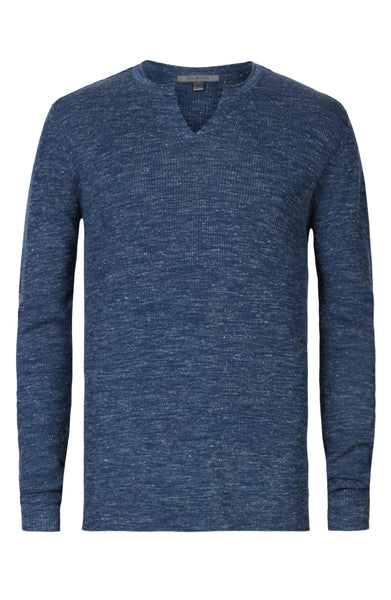 John Varvatos TRAVIS LS Rib Henley - Navy