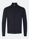 SAND Extra Fine Merino Wool Full Zip Sweater in Charcoal