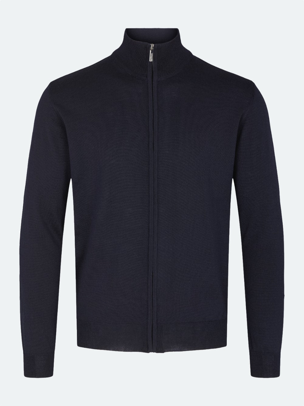 SAND Extra Fine Merino Wool Full Zip Sweater in Charcoal