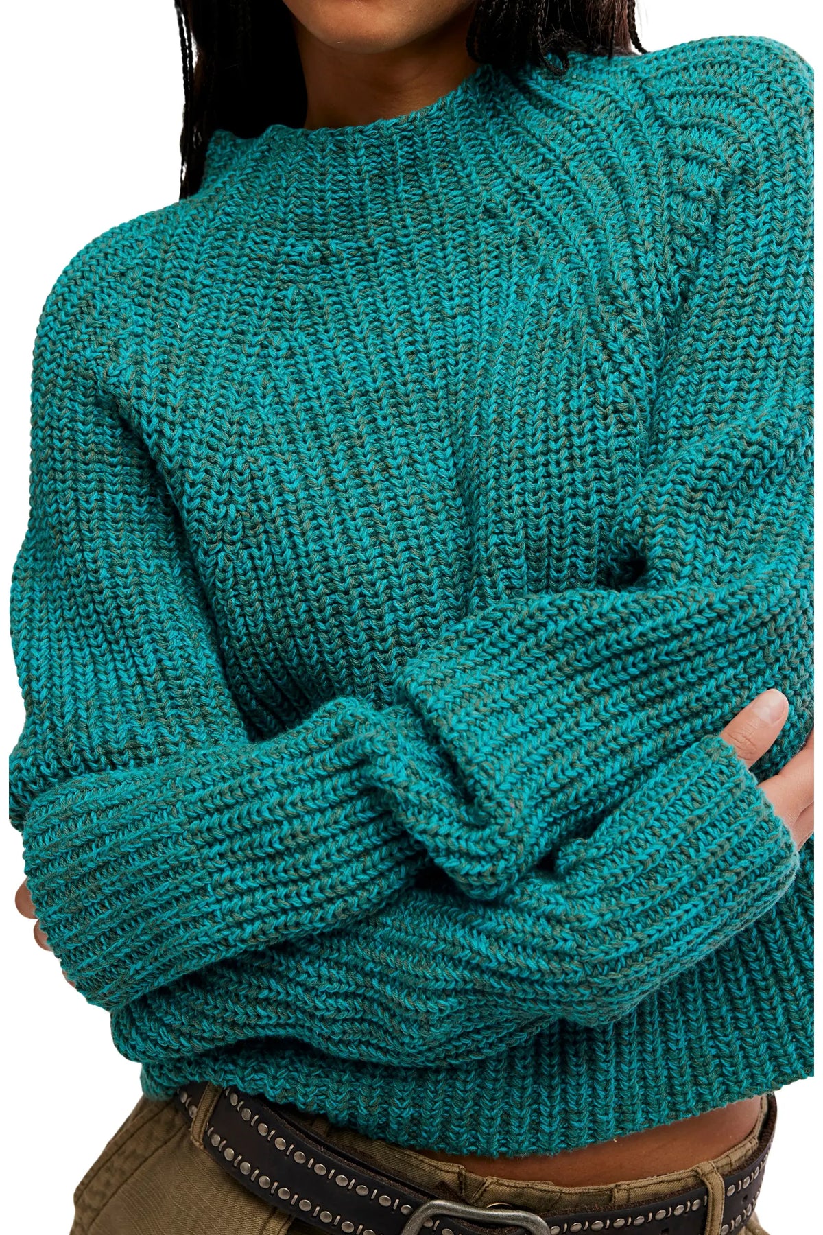 Free People Low Tide Pullover in Deep Lagoon