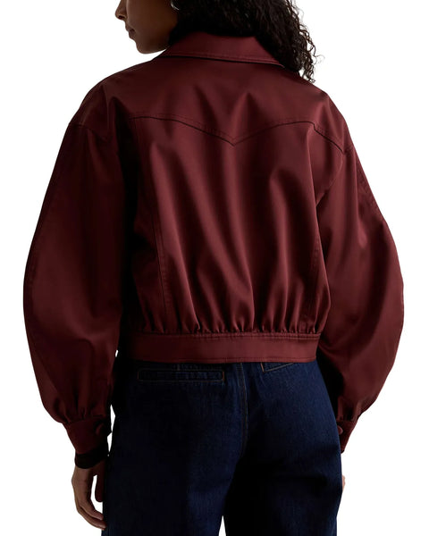 AG Tana Western Yoke Bomber Jacket in Cranberry