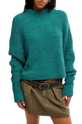 Free People Low Tide Pullover in Deep Lagoon