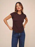 Bella Dahl Baby Crew Tee in Chestnut Brown