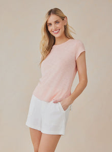 Bella Dahl Baby Crew Tee in Peach Fizz