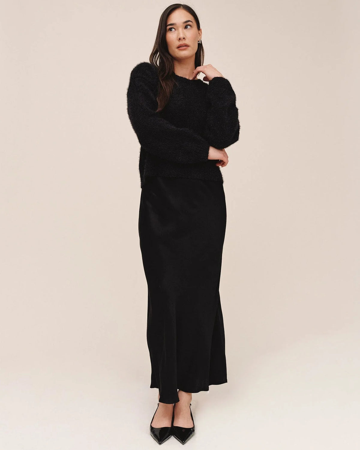 Bella Dahl Bias Maxi Skirt in Black