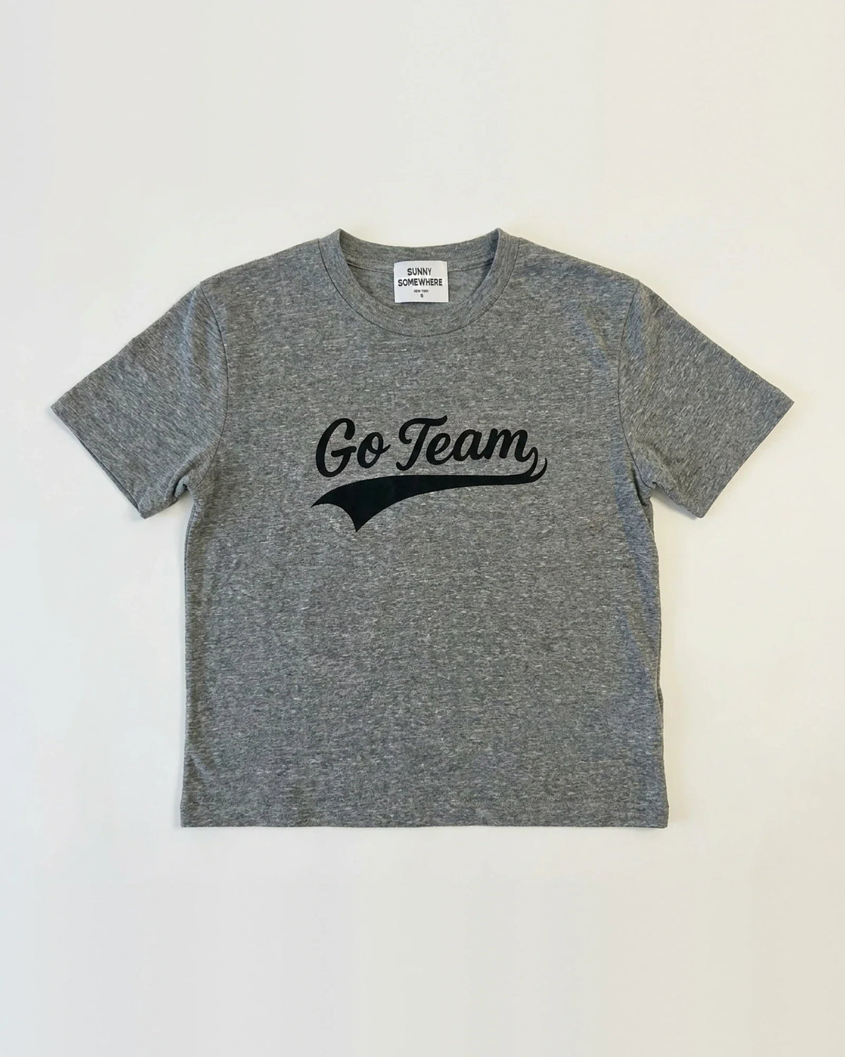 Sunny Somewhere Go Team Everyday Tee in Heather Grey