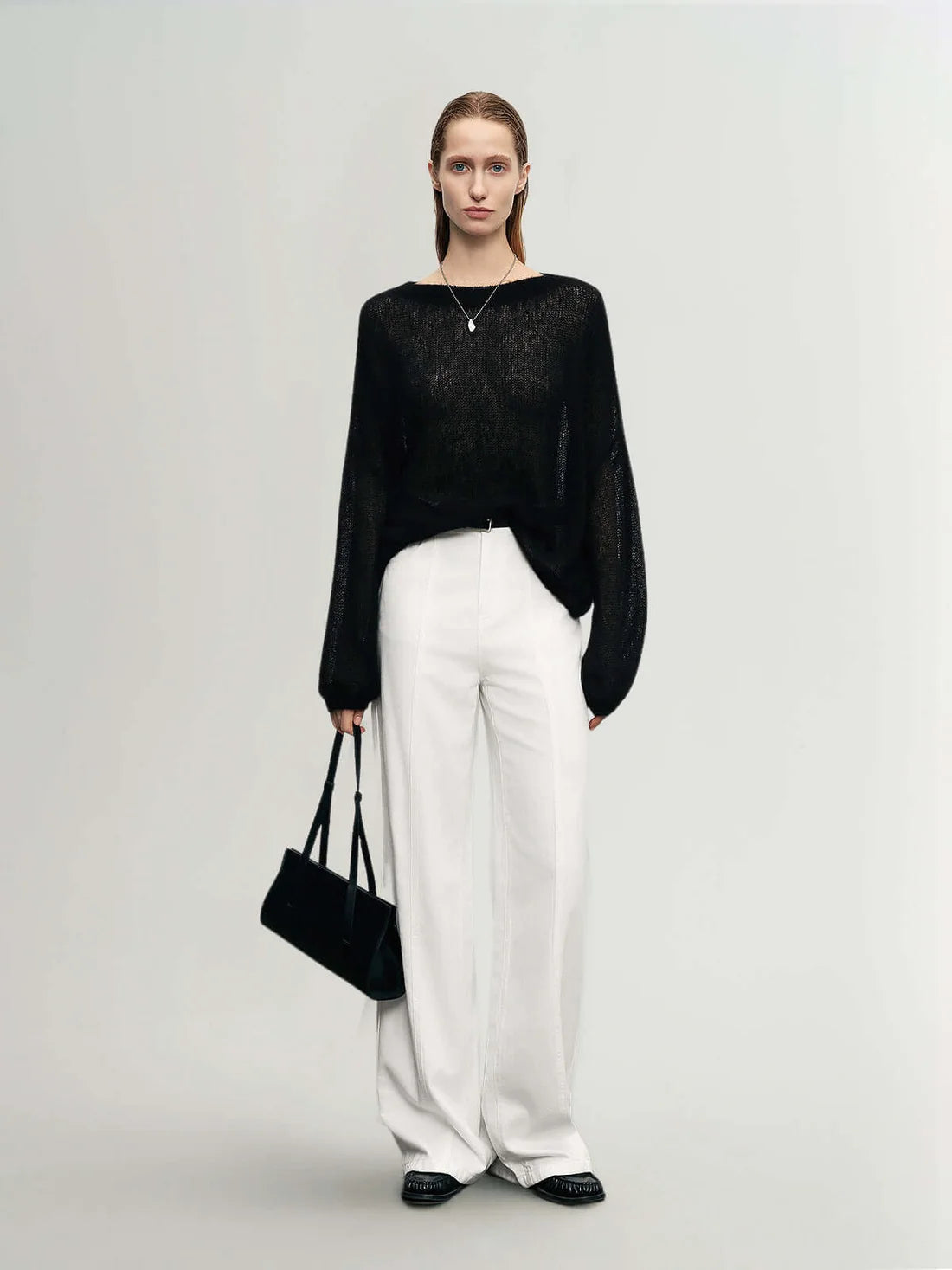 Meilleur Moment Round Neck Sweater in Black